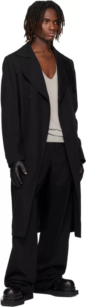 Rick Owens Black Temple Drella Trench Coat (3)